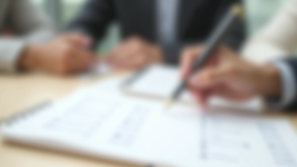 Organized workspace showing checklist, pen, notebook with checkmarks, and legal forms on light background